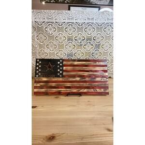 Rustic Wooden American Flag featuring US Army 18.5" x  9"